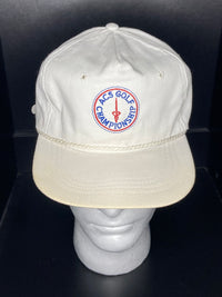 Vintage ACS Golf Championship Hat White Rope Cap USA Embroidered w/ Gold Buckle