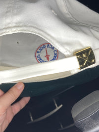 Vintage ACS Golf Championship Hat White Rope Cap USA Embroidered w/ Gold Buckle