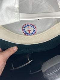 Vintage ACS Golf Championship Hat White Rope Cap USA Embroidered w/ Gold Buckle