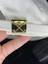 Vintage ACS Golf Championship Hat White Rope Cap USA Embroidered w/ Gold Buckle