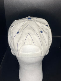 Vintage Komatsu Trucker Hat Embroidered Pinstripe Blue White Rope Snapback