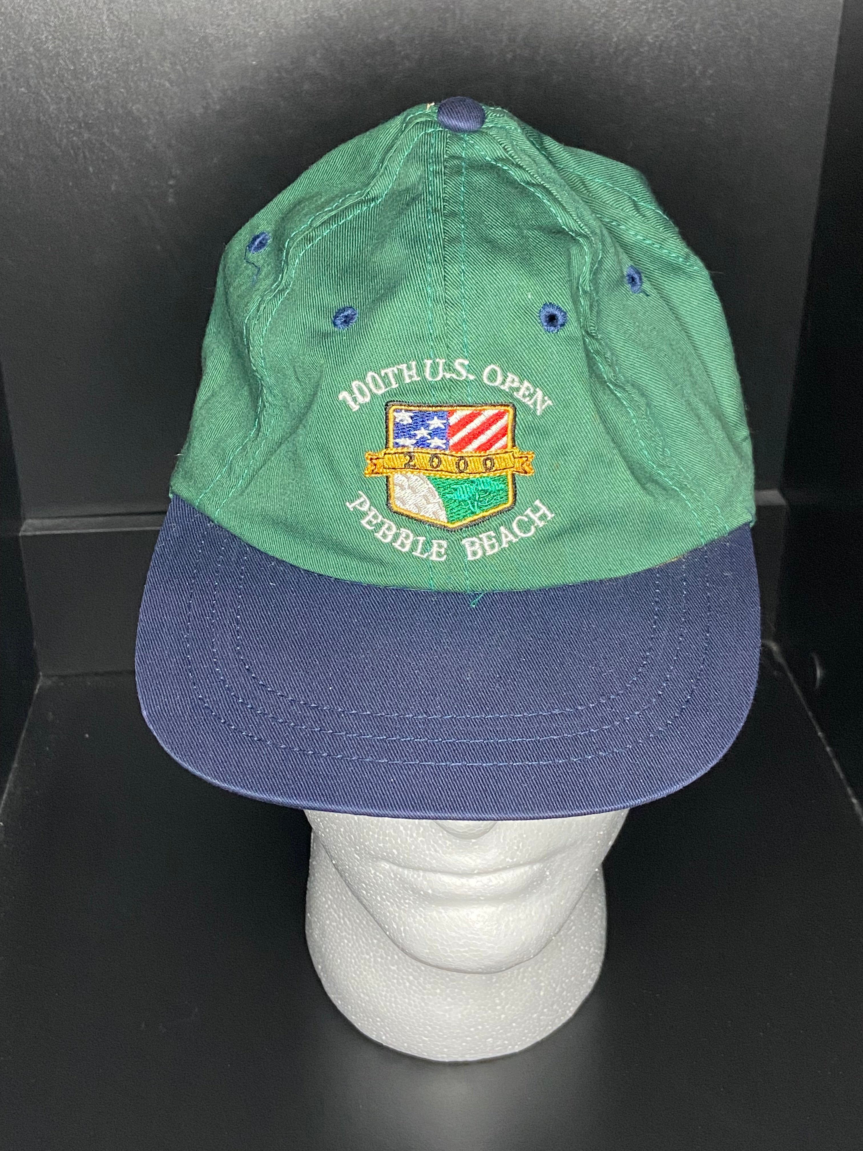 Vintage Rare 2000 100th US Open Pebble Beach Golf Hat Green Blue Strapback USA