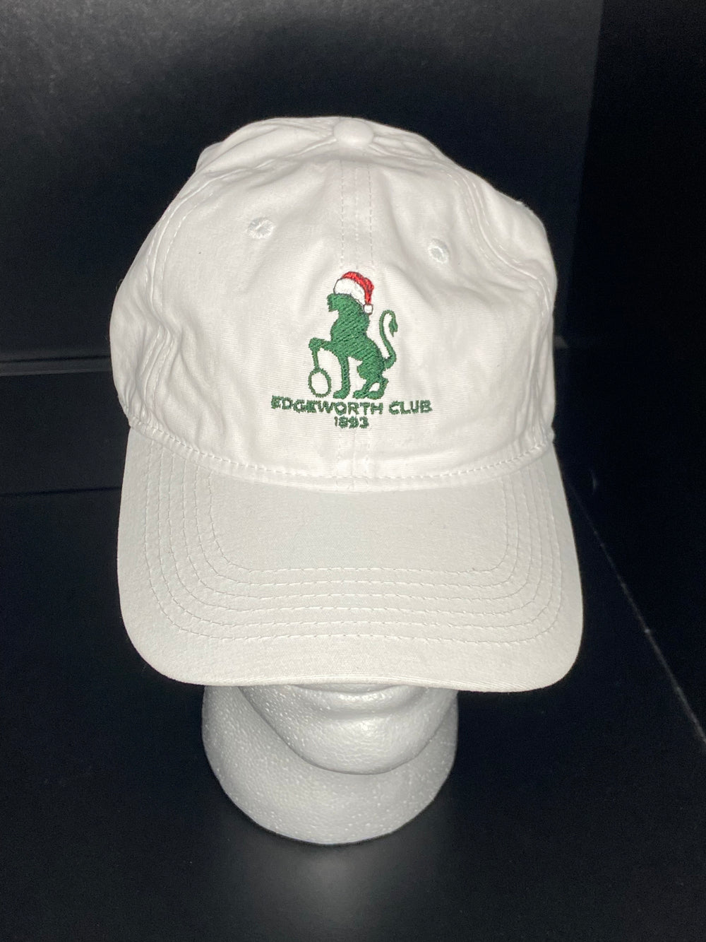 Vintage Edgeworth Country Club White Hat Velcrow Back 90s Strapback Embroidered