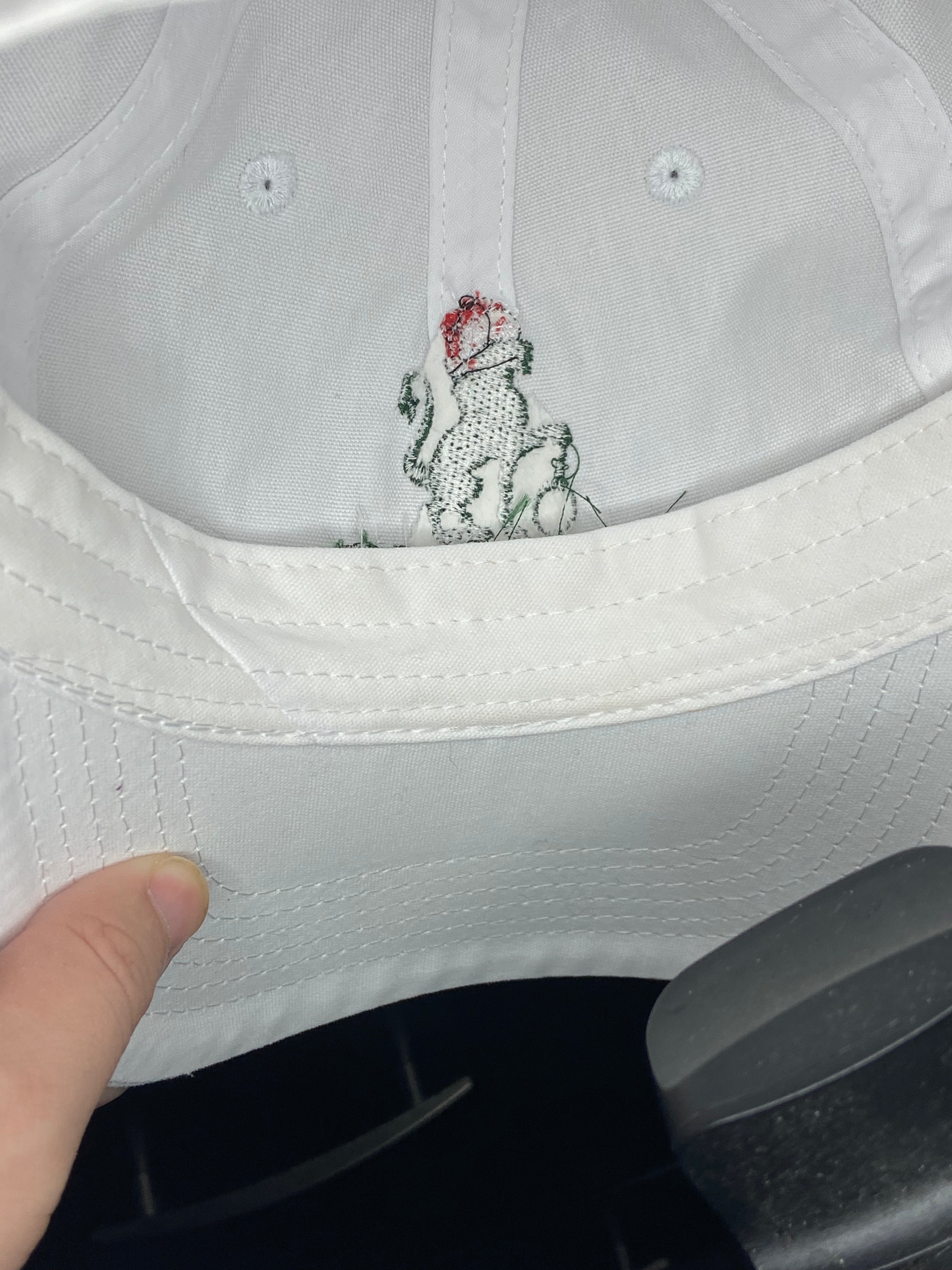 Vintage Edgeworth Country Club White Hat Velcrow Back 90s Strapback Embroidered