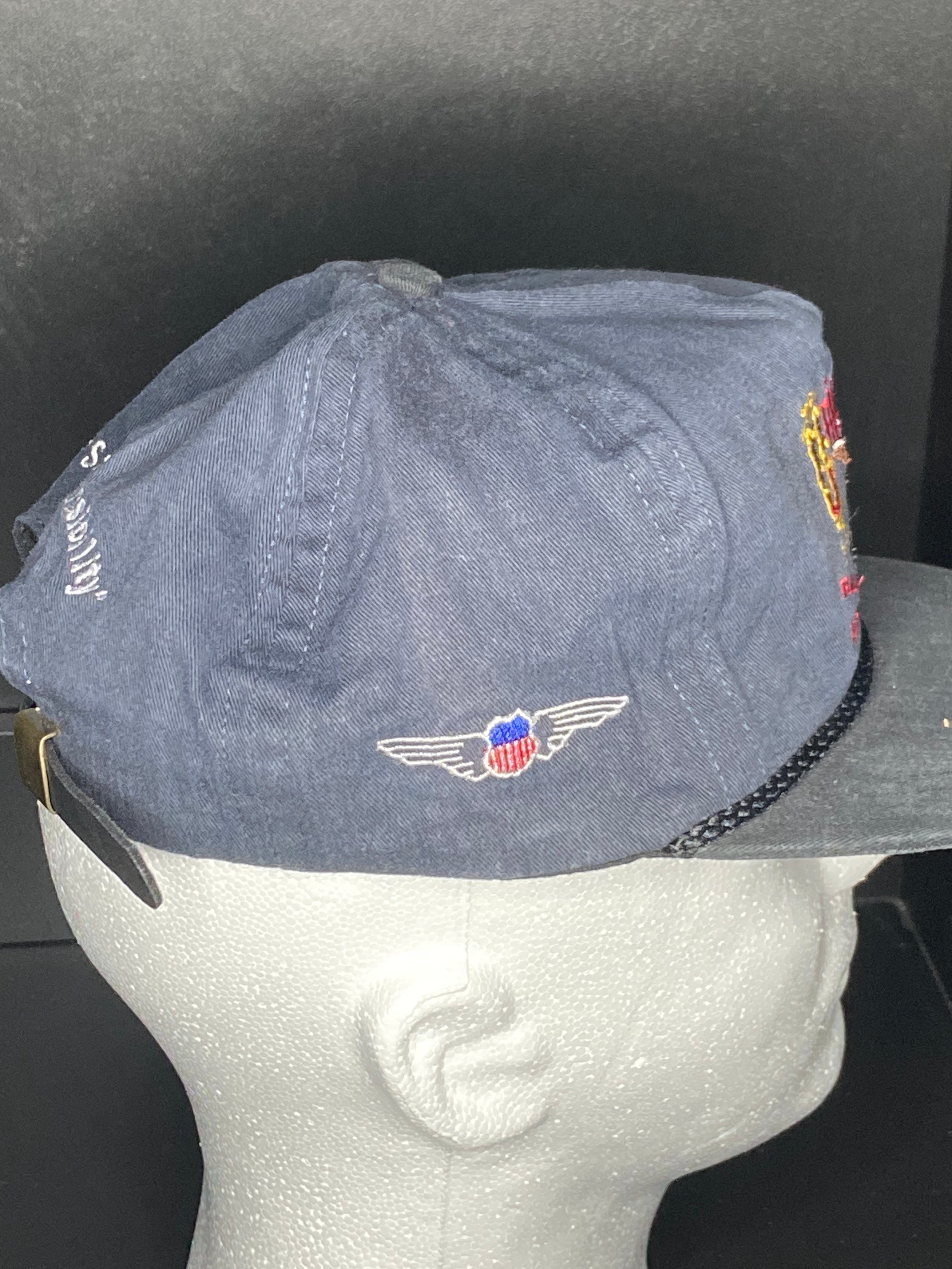 Vintage Union Pacific Hat Cap Snap Back Black Golf Rope Railroad Train USA