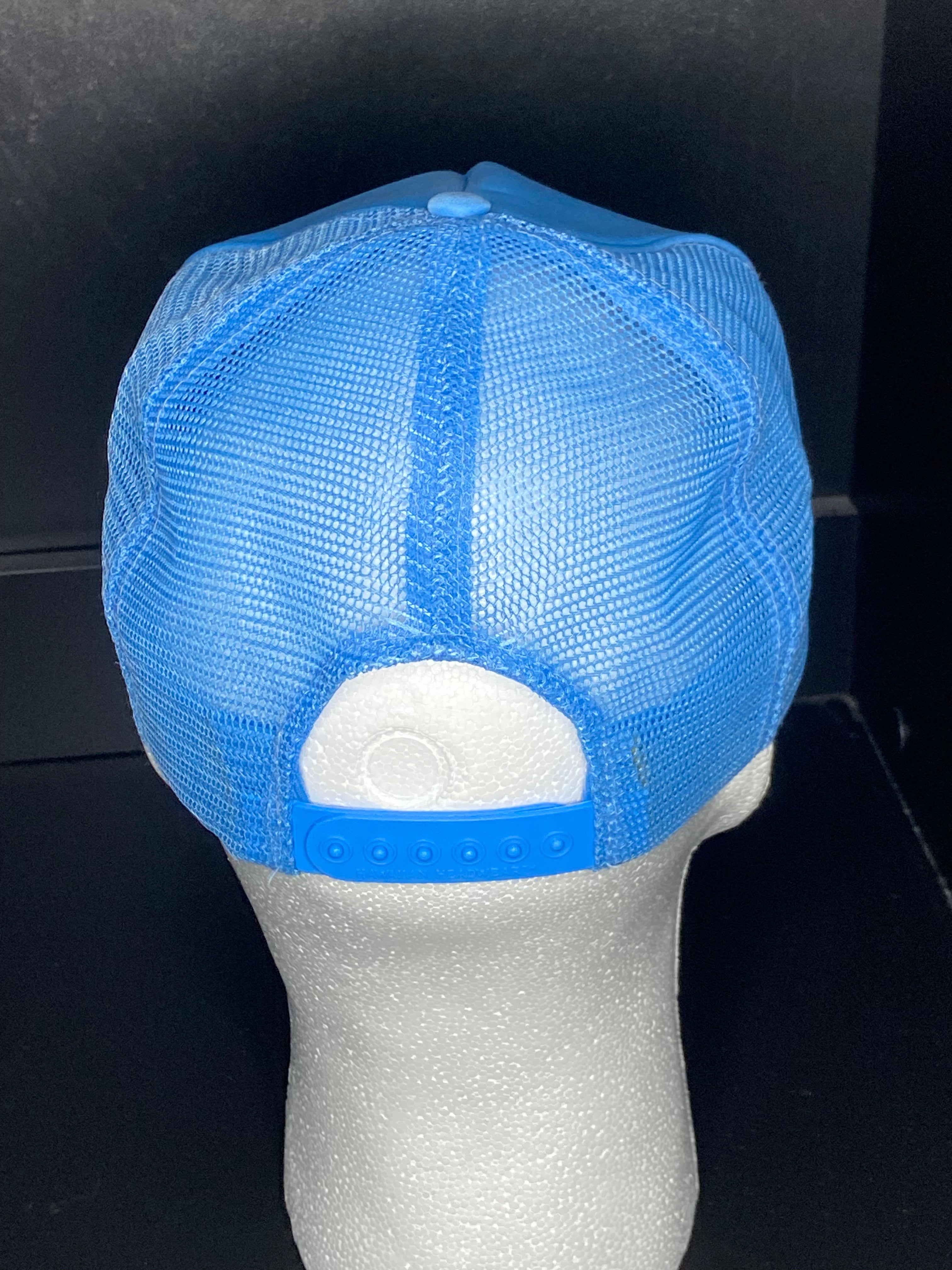 Vintage Maui Gold Leaf Trucker Hat Light Blue Rope Snapback Mesh Embroidered