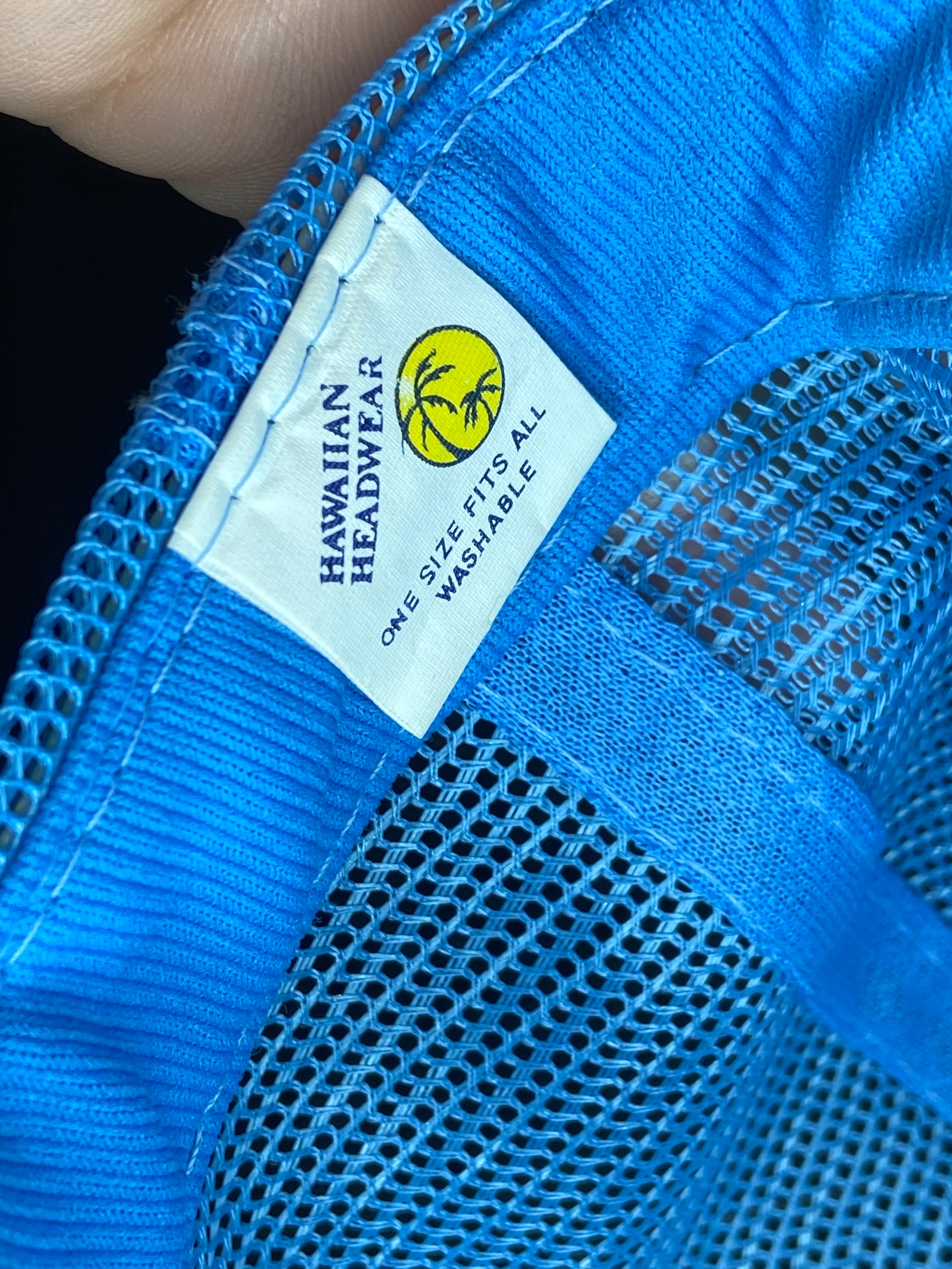 Vintage Maui Gold Leaf Trucker Hat Light Blue Rope Snapback Mesh Embroidered