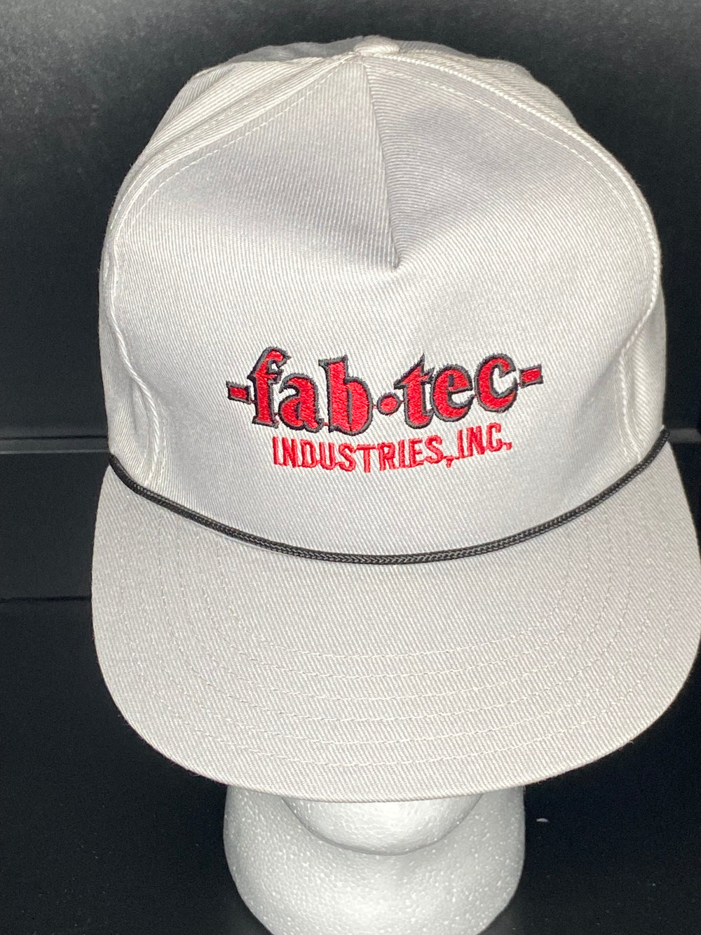 Vintage Fabtec Industries Hat Cap Gray Rope Snapback 90s Promo Embroidered USA