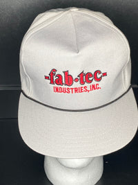 Vintage Fabtec Industries Hat Cap Gray Rope Snapback 90s Promo Embroidered USA