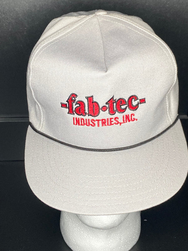 Vintage Fabtec Industries Hat Cap Gray Rope Snapback 90s Promo Embroidered USA
