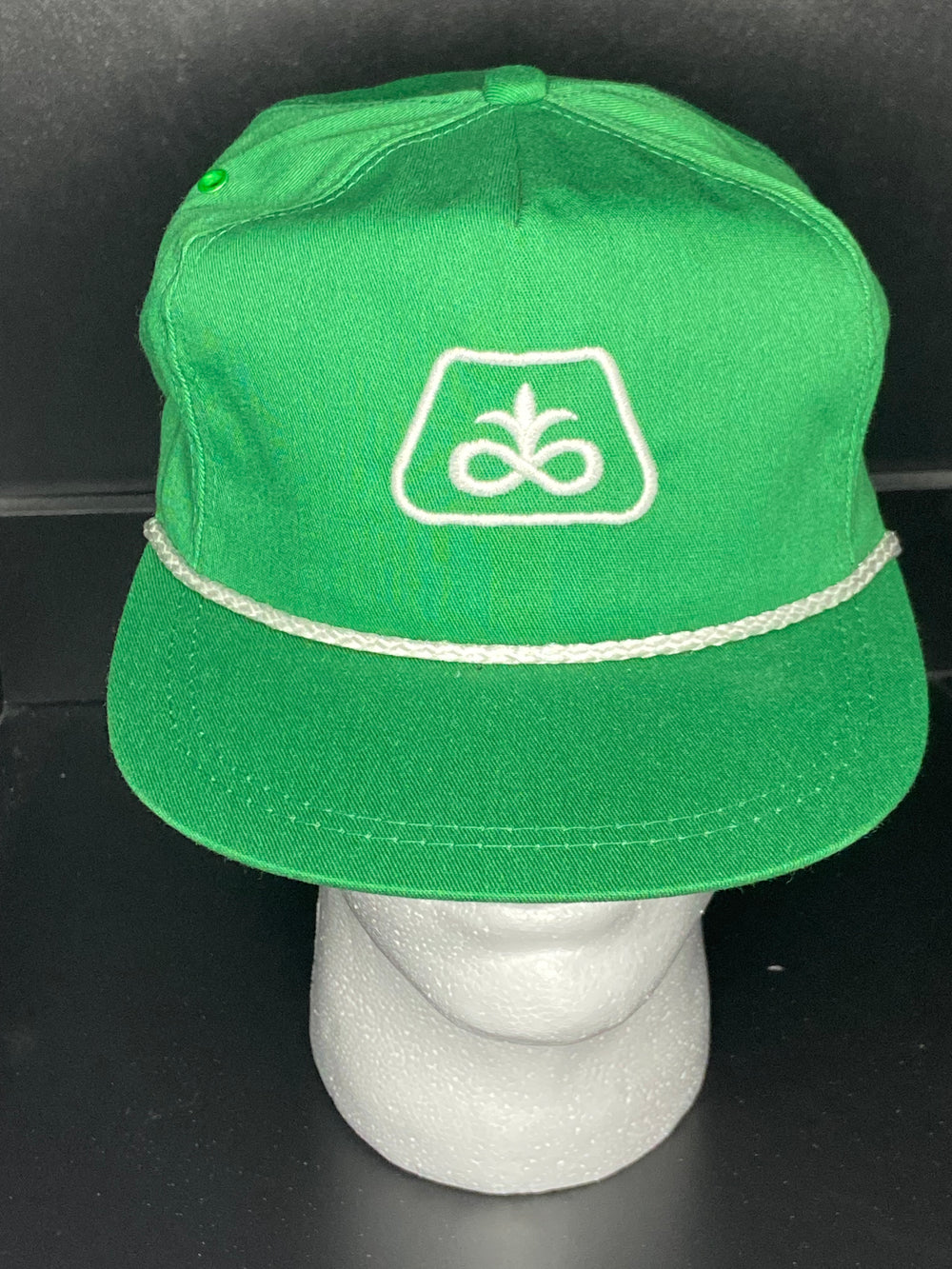 Vintage Pioneer Seed K Products Green Snapback Trucker Hat Cap Rope USA
